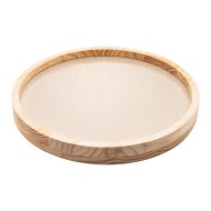 Bandeja 39,3cm Redonda De Madeira Com Sisal Pinus